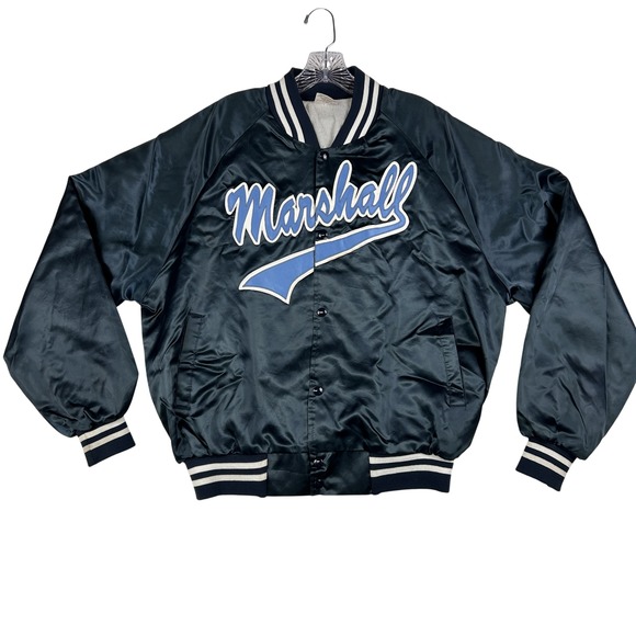 Vintage Auburn Sportswear Jacket Mens XL Marshall Satin Snap Button USA 90s - Picture 1 of 16